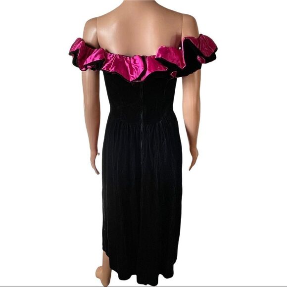Prago Fashions Vintage Off Shoulder Dress Size 8 - Picture 4 of 16